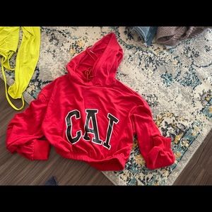 Never worn red cropped CAI hoodie size small-medium